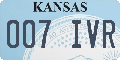 KS license plate 007IVR