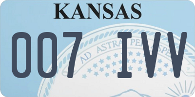 KS license plate 007IVV
