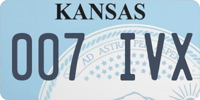 KS license plate 007IVX