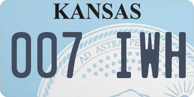 KS license plate 007IWH