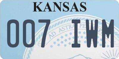 KS license plate 007IWM