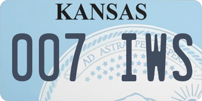 KS license plate 007IWS