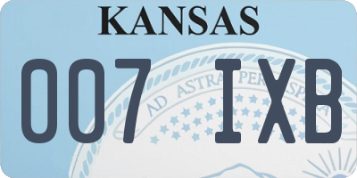 KS license plate 007IXB