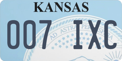 KS license plate 007IXC