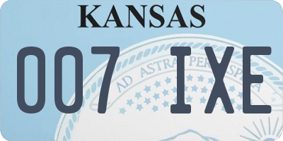 KS license plate 007IXE