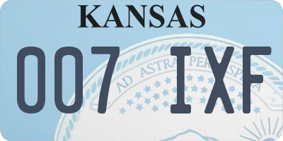 KS license plate 007IXF