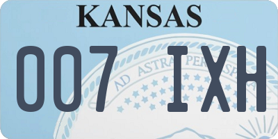 KS license plate 007IXH