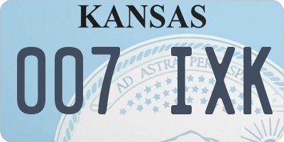 KS license plate 007IXK