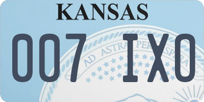 KS license plate 007IXO