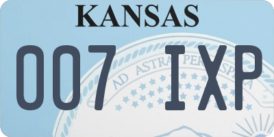 KS license plate 007IXP