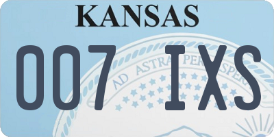 KS license plate 007IXS