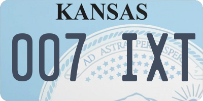 KS license plate 007IXT