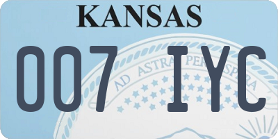 KS license plate 007IYC