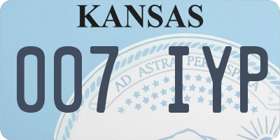KS license plate 007IYP