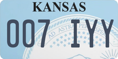 KS license plate 007IYY