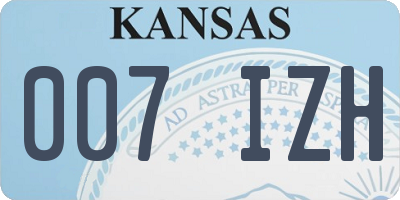 KS license plate 007IZH