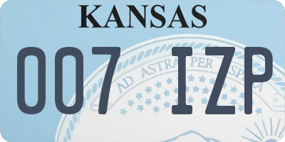 KS license plate 007IZP