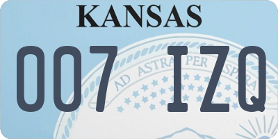 KS license plate 007IZQ