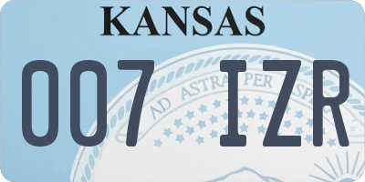 KS license plate 007IZR