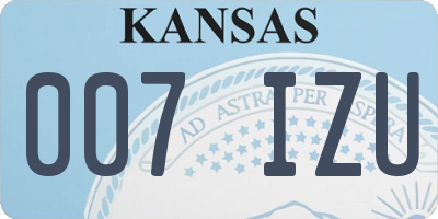 KS license plate 007IZU