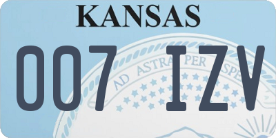 KS license plate 007IZV