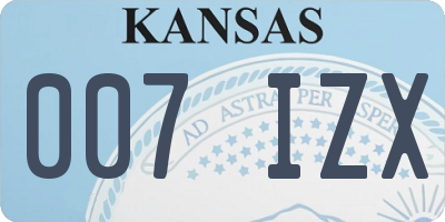 KS license plate 007IZX