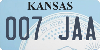 KS license plate 007JAA