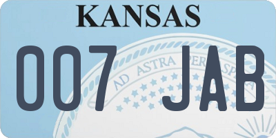 KS license plate 007JAB