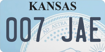 KS license plate 007JAE