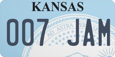 KS license plate 007JAM
