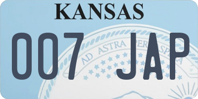 KS license plate 007JAP