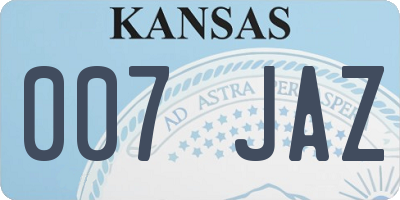 KS license plate 007JAZ