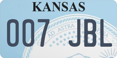 KS license plate 007JBL