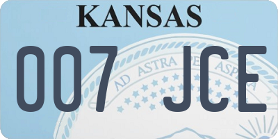 KS license plate 007JCE