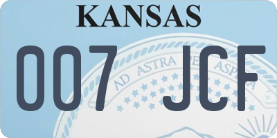 KS license plate 007JCF