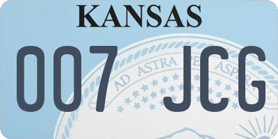 KS license plate 007JCG