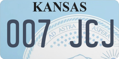 KS license plate 007JCJ
