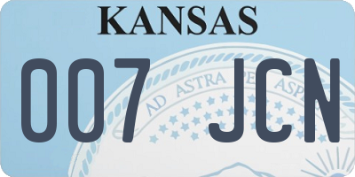KS license plate 007JCN