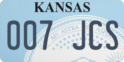 KS license plate 007JCS