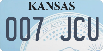 KS license plate 007JCU