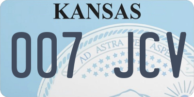KS license plate 007JCV