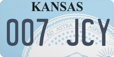 KS license plate 007JCY