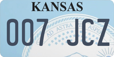 KS license plate 007JCZ