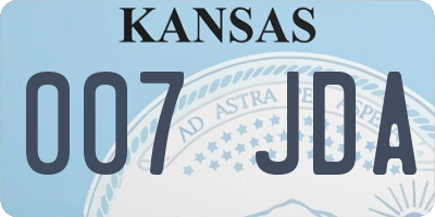 KS license plate 007JDA