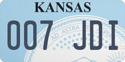 KS license plate 007JDI