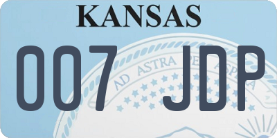 KS license plate 007JDP