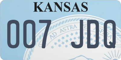 KS license plate 007JDQ