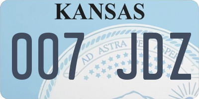 KS license plate 007JDZ