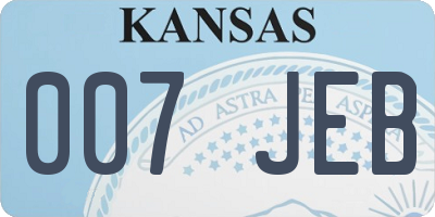 KS license plate 007JEB