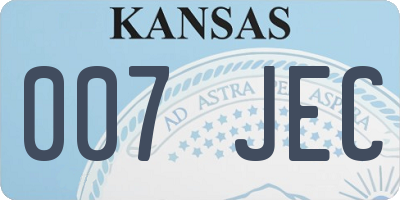 KS license plate 007JEC